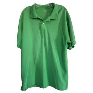 L.L. Bean Regular Fit Premium Short Sleeve Green Polo Shirt 233437 Men's Large L